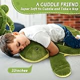 MorisMos Giant Turtle Stuffed Animal 33 inch, Large Stuffed Sea Turtle Plush Toy, Big Stuffed Turtle Pillow for Kids, Girls, Boys, Plush Turtle Gifts on Christmas, Valentine, Birthday, Green