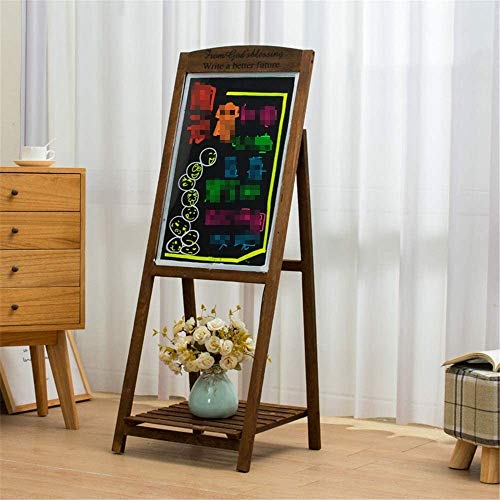 LNNW Electronic Fluorescent Blackboard Led Handwriting Luminous Billboard Display Promotion Board Writing Message Board Flower Stand Message Chalkboard Sign (Color : Brown)