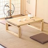 Tea Table Japanese Low Table Rectangular Bamboo Tatami Table Chinese Style Balcony Low Coffee Table Modern Dining Table Floor Table (Color : Natural, Size : 60 * 40 * 30cm)