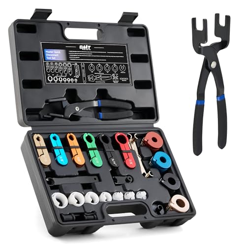 Orion Motor Tech 26pc Fuel Line Disconnect Tool Set, Master Quick Disconnect Tool Kit with Fuel and AC Disconnect Pliers, Fuel Line Removal Tool Set for AC Fuel & Transmission Systems, Black