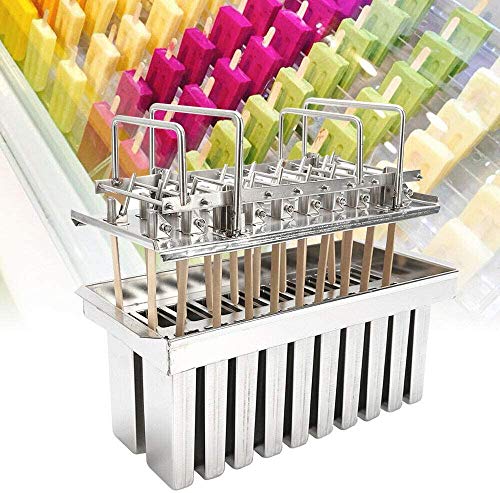 20Pcs Stainless Steel Popsicle Mold Flat Head Flat, Popsicle Maker Set Ice Cream Maker Form Ice-Pop Mould Frozen Popsicle Fast Freeze Mold Classic Design