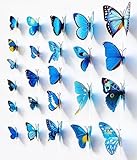 ElecMotive 72 Pcs 6 Packs Beautiful 3D Butterfly Wall Decals Removable DIY Home Decorations Art Decor Wall Stickers & Murals for Babys Bedroom TV Background Living Room (72 pcs in 6 Colors)