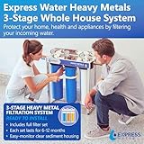 Express Water - Whole House Water Filter System - 3-Stage Water Filtration System - Sediment, KDF & Carbon Filters - Reduce Heavy Metals - Clean Drinking Water - Stainless Steel - Water Pressure Gauge