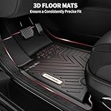 YITAMOTOR All Weather Floor Mats 3 Row Compatible With 2013-2020 Nissan Pathfinder/2013 Infiniti JX35/2014-2020 Infiniti QX60, Unique Black TPE Guard Includes 1st 2nd and 3rd Row Full Floor Liners Set