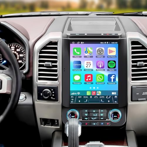 for Ford F150 2015 2016 2017 2018 2019 2020 Android 13 Car Stereo 8-core, 12.1 Inch IPS Touch Screen Car Radio with Wireless Carplay/Android Auto,GPS, WiFi, Bluetooth, FM, DVR,DSP
