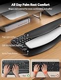 Wireless Keyboard and Mouse Combo, Ergonomic Wave Keys, Cushioned Plam Rest, Comfortable Silent Natural Typing, 2.4G Lag-Free, Full Size Keyboards Cordless Set for Multi-OS, Windows/Mac -SABLUTE