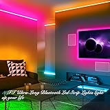 DAYBETTER Led Strip Lights Smart with App Control Remote, 5050 RGB for Bedroom, Music Sync Color Changing for Room Party 50ft