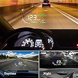 Arestech 5.5 inches A8 OBD2 Windshield HUD Head Up Display with Display RPM MPH Speeding Warning Fuel Consumption Temperature