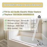 Upgraded 100108283 Water Heater Element, For AO Smith Electric Water Heaters, 4500W 240V Screw-In, Replace 100108284 9000092015 9000092045 Heating Element, With New Gasket，2 pack