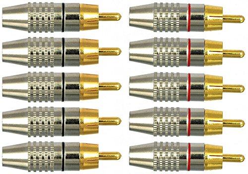 CESS RCA Plug Solder Gold Audio Video Connectors (10 Pack)