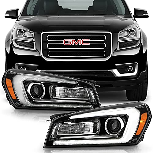 ACANII - For [Halogen Model] 2013-2016 GMC Acadia OE Style LED Tube Projector Headlights Headlamps Pair Set Left+Right