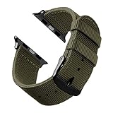 Archer Watch Straps - Premium Nylon Straps for Apple Watch (Olive, Black, 44/45/46/49mm)