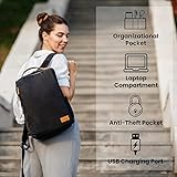 Nordace Siena Smart Backpack with USB Charging - 15.6 Inch Laptop Backpack, 19L Daily Backpack for Travel, Everyday, or Work (Black)