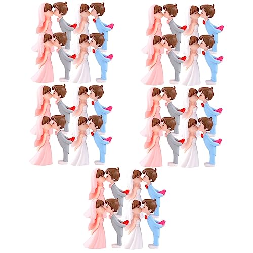 GANAZONO 10 Pairs Micro Landscape Couple Garden Adorn Mini Couple Figurines Kiss Couple Statue Doll Couple Cake Topper for Valentine's Day Wedding Decor