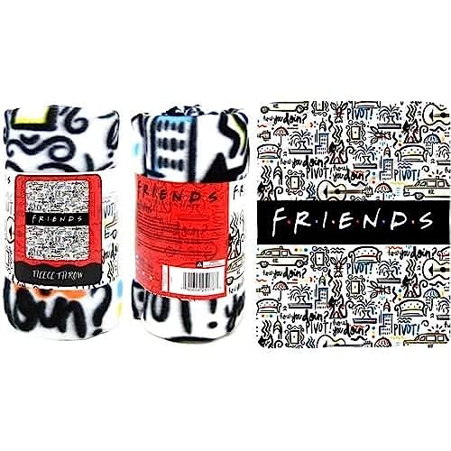 Northwest The Company - Friends TV Show How You Doin' & Pivot NYC Fleece Throw Blanket, Soft and Cozy Lightweight Plush Fabric Bed Cover and Room Décor - Size 45inx 60in