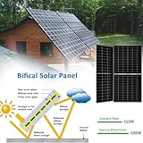 Dawnice 10kW Solar Panel Kit Complete System with 18pcs 550W Bifacial Solar Panels, 10kWh Lithium Batteries, 10kW Hybrid Inverter, Solar Cables, Solar Connectors for DIY Off Grid Living