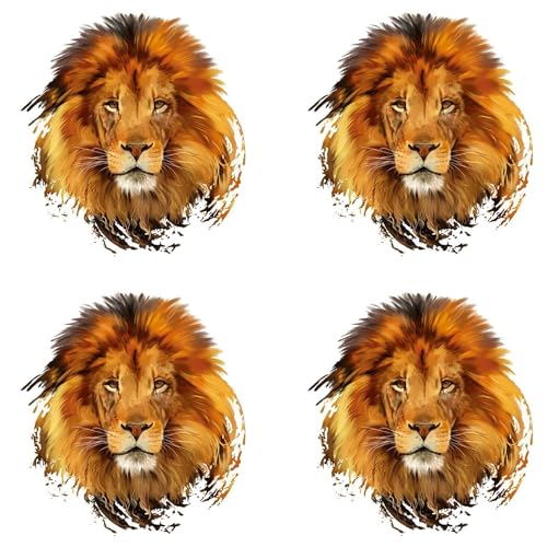 4Pcs Clothes T-Shirt DIY Lion Head Iron On Heat Transfer Patches Stickers Applique Decor L Iron-on Transfersm Arts, Crafts and Sewing Sewing Trim and Embellishments