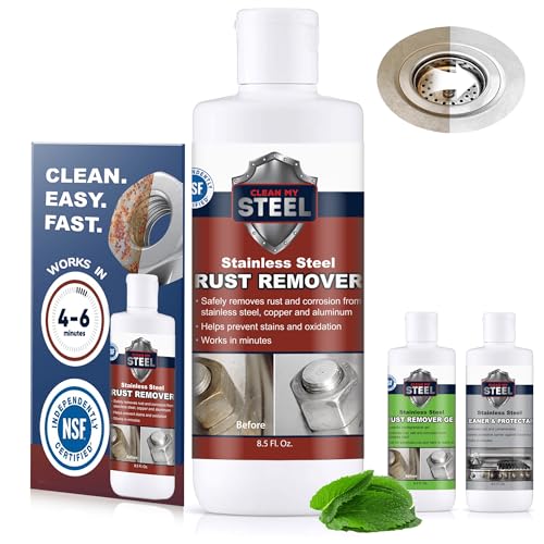 Stainless Steel Rust Stain Remover & Cleaner, Soft Cleanser, Safe for Food Areas, Non-Toxic for Appliances Perfect for Commercial Equipment, Refrigerator, Cybertruck and more (8.5 oz)