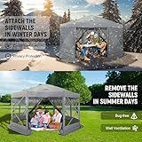 COBIZI 15x15ft Extra Large Pop-Up Gazebo Canopy Tent with Mosquito Netting, Spacious Easy Set-Up Screened Shelter, Durable Outdoor Pavilion with Ground Stakes, Perfect for Patio, Backyard, and Lawn