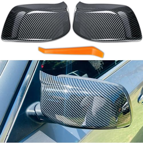 Qlhshop Sport Carbon Fiber Side Mirror Cover Caps Replacement for 2005-2010 BMW 5 Series E60 M5 545i 550i M6 E64 645Ci 630i 650i E63 Accessories Exterior Trim Parts Tuning Accesorios, 1 Pair