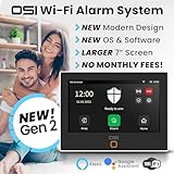 OSI Alarm System for Home Security (Gen 2)11 piece. DIY, Touch Screen, Motion Detection, Contact sensors, Wireless Siren, Remotes, Phone App, Compatible with Alexa, Continuous Updates,NO Monthly Fees