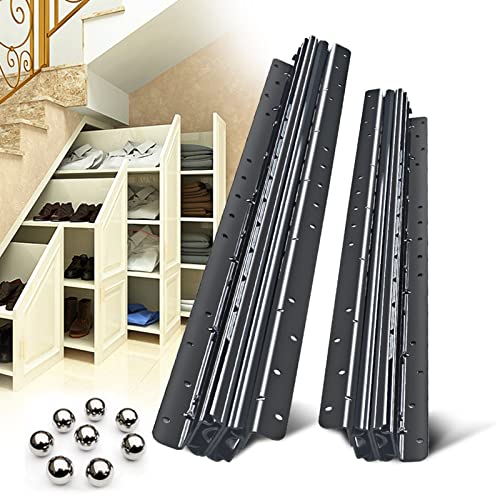 AOLISHENG 1 Pair Undermount Heavy Duty Drawer Slides 16 24 32 40 Inch 260 lb Load Capacity Bottom Mounted Full Extension Ball Bearing Hidden Stair Rails Cabinet Concealed Runner Glide