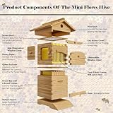 ACORNS Flowing Honey Bee Hive Box Starter Kit, with 4 Beehive Frames, 6 Brood Frames,Built-in Honey Extraction System System for Backyard Beekeeping（Log Color）