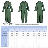 Kids Fighter Pilot Costume - Air Force Flight Suit with Aviator Sunglasses & Tag & Belt for Boys Girls Roleplay Dress Up 6-7 Years