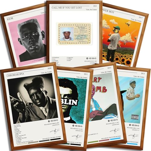 AQBOLKI Tyler Posters the Creator Chromakopia, Call Me If You Get Lost, Flower Boy, Igor Music Album Cover Canvas Poster Wall Art Decor Print (Unframed: 8x12inch-7pcs)