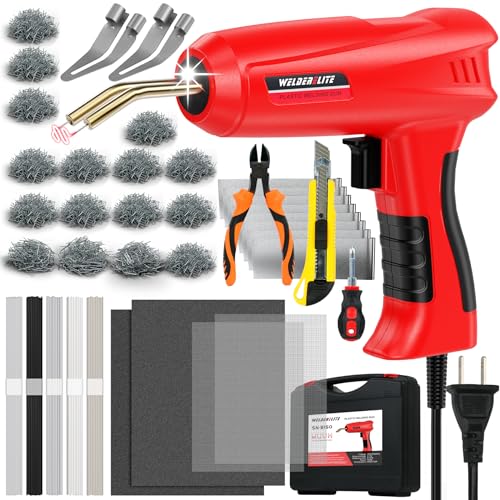 Welderelite Plastic Welder Kit 150w,1600pcs Hot Stapler, Plastic Welding Kit, Car Bumper Repair Kit,Plastic Welding Gun,Plastic Repair Kit,Hot Stapler Plastic Repair Kit