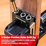 GOINGMAKE All Metal Pocket Hole Jig Kit with Quick Clamp and Dust Collection Easy Use 3 Holes Pocket Hole Screw Jig System 3/8 Inch Accurate Adjustable Drill Guide with Accessories Woodworking Tool