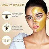 Blackhead Remover Mask, 24K Gold Peel Off Mask, Gold Facial Mask Anti-Aging, Deep Cleansing, Reduces Fine Lines＆ Wrinkles Great for All Skin, With Blackhead Remover Extractor Tools Kit & Mask Brush