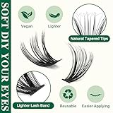 DIY Lash Extension Kit KEYYOU 300Pcs Individual Eyelash Extension Kit 40D 0.07D Curl 9-18MIX Lash Clusters Kit with Lash Glue Remover Applicator Easy to Use for Beginners(Kit-40D-0.07D,9-18MIX)