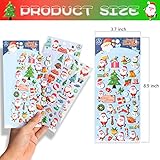 Christmas Puffy Stickers for Kids, 302Pcs Cute Christmas 3D Stickers for Scrapbooking DIY Phone Diary, Including Santa Claus, Christmas Tree, Snowman, Reindeer and More