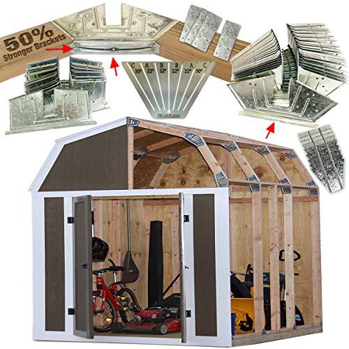 EZBUILDER 50 Structurally Stronger Truss Design Easy Shed Kit Builds 6in–14in Widths Any Length Storage Barn Garage Playhouse Framing 2x4 Basic Roof Wood NOT Included