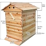 Golden Palace Bee Hive, Beehive with 7pcs Auto Super Frames, Bee House with 1pcs Super Boxes, 1pcs Brood Boxes(No Brood Frames), Bee Hives Starter Beekeeping Kits