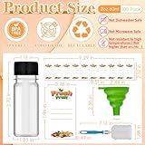 100 Pcs 2 oz Plastic Juice Shot Bottles with Caps, Clear Ginger Shots Bottles with Lids, Small Bottles for Liquids, 2 oz Plastic Reusable Leak Proof Mini Containers for Juice,Milk,Ginger,Whiskey,Water