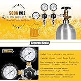 MRbrew Keg CO2 Regulator Dual Output, CGA-320 Keg Regulator Draft Beer Regulator, Quick Disconnect Threaded End Fitting with 2 Swivel Nut Barb-1/4’’ Barb & 5/16’’ Barb, Co2 Tank Pressure Regulator