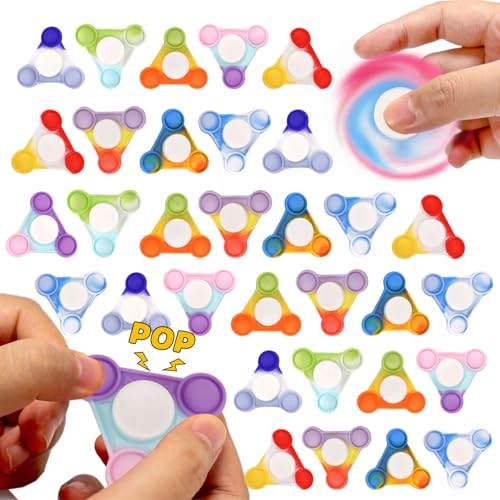 48PCS Pop Fidget Spinners - Colorful Party Favors for Kids -Fidget Spinners Bulk-Sensory Toys for Stress Relief and Anxiety - Classroom Prizes,Goodie Bag Stuffers
