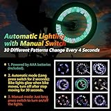 DAWAY Led Bike Wheel Lights - Bright Bicycle Spoke Lights (2 Pack), Safety Tire Lights for Night Riding, Fun Gifts for Kids Adults, Cool Bike Light Decoration Accessories with Batteries, 30 Patterns