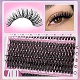 Yawamica Lash Extension Kit 360pcs Wispy Lashes Clusters D Curl Eyelash Clusters 50D 70D 90D Eyelash Extension Kit 10-18mm DIY Lash Clusters Kit with Bond and Seal Lash Tweezers for Self Application