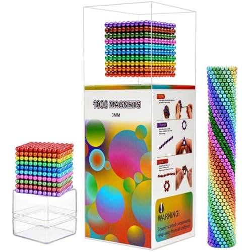 Generic Magnetic-Balls 1000pcs! Magnets Building Desk Toy for Stress Relief, Moldable into Countless Shapes, Multicolor, Unisex-Adults
