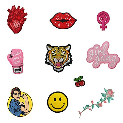 Girl Power Pride Embroidered Iron on Patches Set