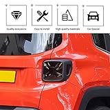 Hoolcar Tail Light Lamp Cover Guard Trim Frame Bezels Decoration Accessories Compatible with 2015-2018 Jeep Renegade, Smoked Black