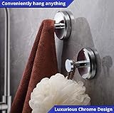 HOME SO Suction Cup Hooks for Shower, Bathroom, Kitchen, Glass Door, Mirror, Tile – Loofah, Towel, Coat, Bath Robe Hook Holder for Hanging up to 15 lbs – Waterproof & Rustproof, Chrome (2-Pack) …