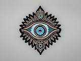 Evil Eye Patch, Iron on Eye, Evil Patches - Evil Eye Iron On Patches, Third Eye Patch: Stylish Decor for Jackets, Clothing, Dress, Jeans, Hat, Backpacks - 3.5 inch