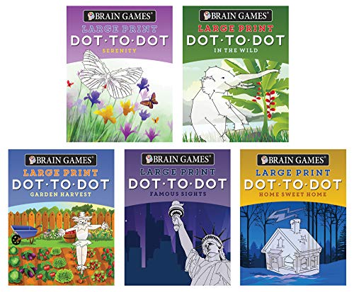 Brain Games 5 Booklet Set - Large Print Dot to Dot (Brain Games - Dot to Dot)
