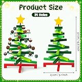 B1ykin Christmas Tree Cake Pop Stand - Xmas Tree Wooden Lollipop Holder for Dessert Table, 34 Holes Candy Display Cotton Candy Stand Suit 0.16''/4mm Lollipop Sticks for Christmas Birthday Parties