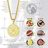 FaithHeart Nordic Coin Amulet Vegvísir Guidepost Compass Necklaces 14K Gold Plated Post Wayfinder Pendant Necklace Charm Amulet Medallion Talisman-Gold