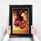 HWC Trading Spider-Man 1 Tobey Maguire 16 x 12 inch Framed Gifts Printed Poster Signed Autograph Picture for Movie Memorabilia Fans - 16" x 12" Framed